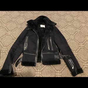 Zara Vegan Suede Moto Jacket